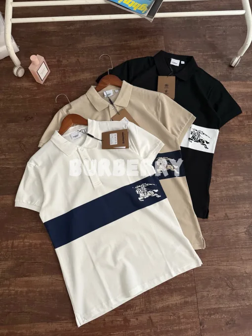 Hochwertiges Burberry Kurzarmhemd aus weißer Baumwolle im klassischen Stil