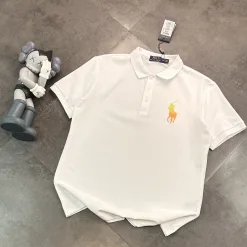 Hochwertige Ralph Lauren Kurzarmhemden Schwarz Strick Farbverlauf Luxus