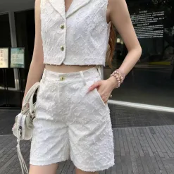 Hochwertige Louis Vuitton Shorts Weißer Baumwoll-Jacquard Luxus