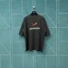 Hochwertige Balenciaga Kurzarm Schwarz Baumwolle Print Luxus