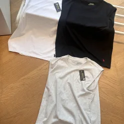 Luxus Ralph Lauren T-Shirts Schwarze Baumwolle Stickerei Luxus