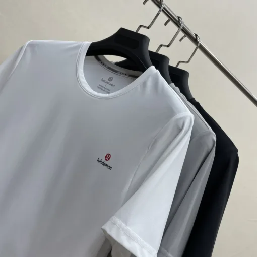 Premium Qualität Lululemon Kurzarm Rot Seide Atmungsaktiv Stil