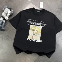 Fila Kurzarmshirt in Premiumqualität, schwarzes Logo, Luxus