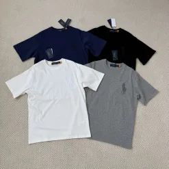 Premium Ralph Lauren Kurzarm-Logo-Kollektion aus schwarzer Baumwolle