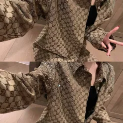 Bestseller Gucci Hemd Gold Jacquard Luxus