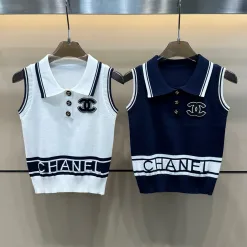 Hochwertige Chanel Weste im weißen Strick-Stickerei-Stil