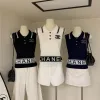 Premium Chanel Weste Schwarz Strick Bestickt Luxus