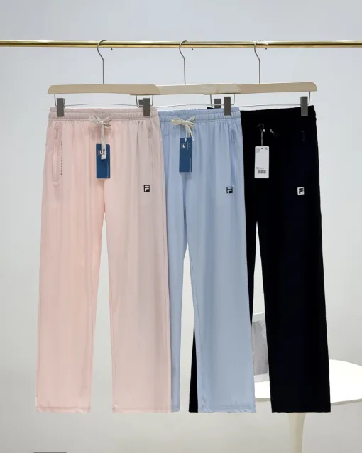 Premium Qualität Fila Casual Hose Schwarz Seide Casual Luxury