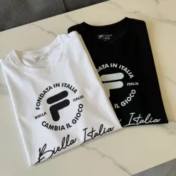 Hochwertige Fila Kurzarm Schwarz Casual Luxury