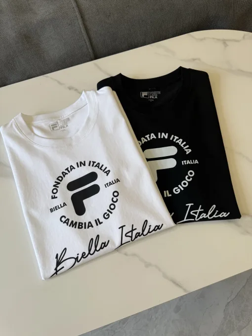 Hochwertige Fila Kurzarm Schwarz Casual Luxury