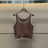 Premium Gucci Weste im braunen Jacquard-Strickstil