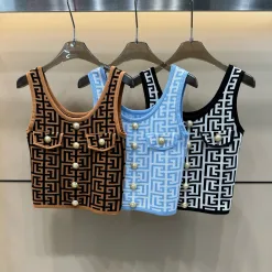 Bestseller Balmain Weste Gold Strick Jacquard Kollektion