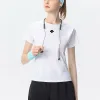 Premium Descente Kurzarm-T-Shirts Schwarze Seide Atmungsaktive Kollektion