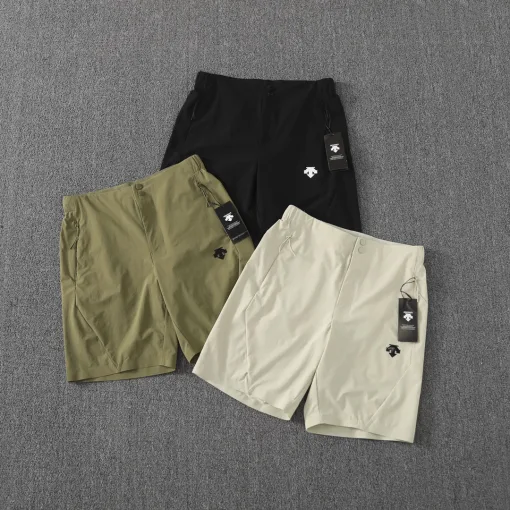 Premium Descente Shorts Schwarzer Strick Lässiger Luxus