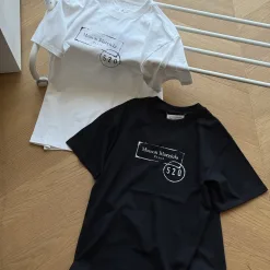 Premium Margiela Kurzarm Schwarzer Baumwolldruck