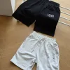 Hochwertige Margiela Shorts Schwarz Baumwolle Bestickt Luxus