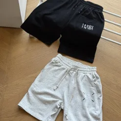 Hochwertige Margiela Shorts Schwarz Baumwolle Bestickt Luxus