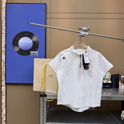 Premium Descente Kurzarm Weiß Klassisch Luxus