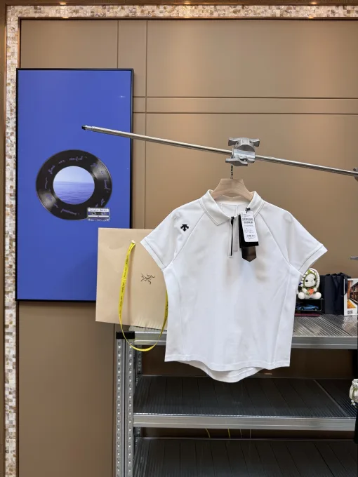 Premium Descente Kurzarm Weiß Klassisch Luxus