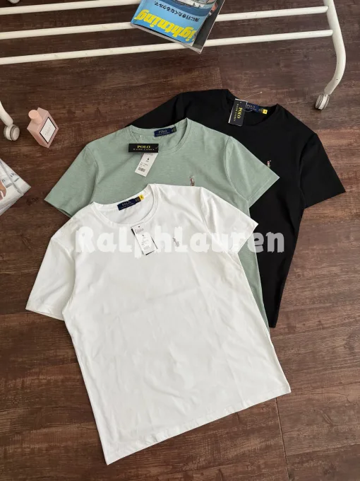 Luxus Ralph Lauren Kurzarm Schwarz Baumwolle Bestickt Luxus