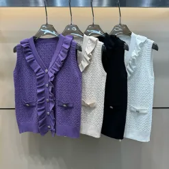 Bestseller Chanel Weste Lila Strick Luxus