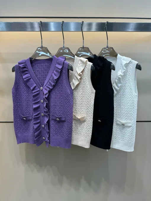 Bestseller Chanel Weste Lila Strick Luxus