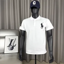 Premium Qualität Ralph Lauren Kurzarmhemden Weiß Baumwolle Klassisch Luxus