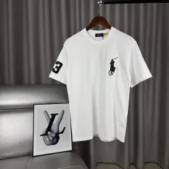 Hochwertige Ralph Lauren Kurzarm-Kollektion aus weißer Baumwolle