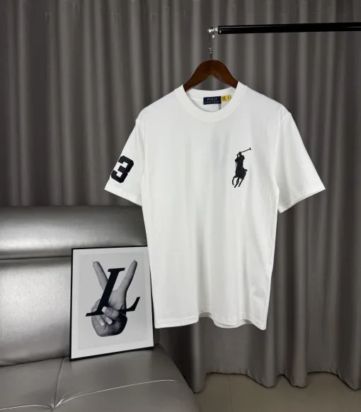 Hochwertige Ralph Lauren Kurzarm-Kollektion aus weißer Baumwolle