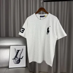 Premium Ralph Lauren Kurzarm Grau Baumwolle Klassischer Stil