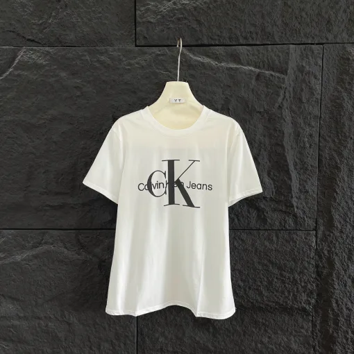 Hochwertige Calvin Klein Kurzarm Weiß Logo Luxus