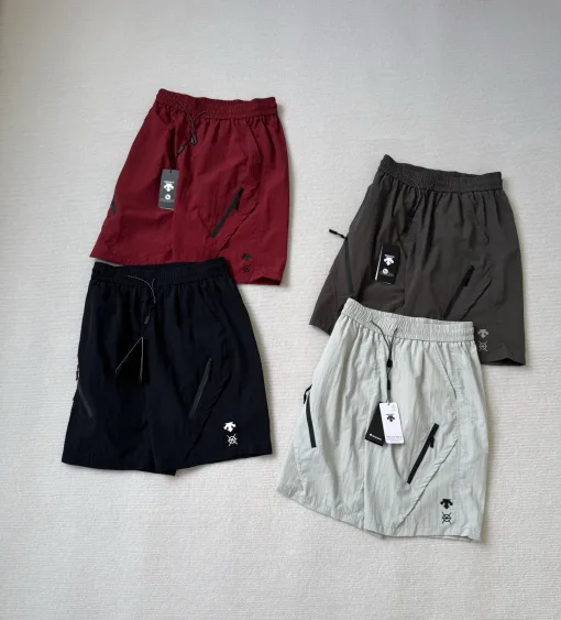 Premium Descente Shorts Schwarz Nylon Atmungsaktiver Stil
