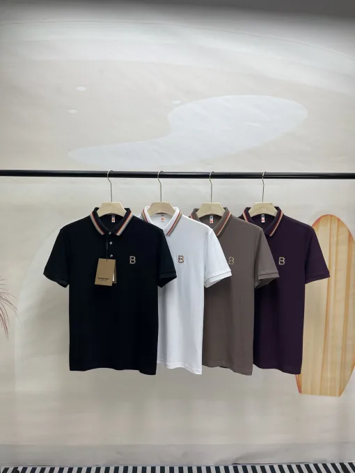 Bestseller Burberry Kurzarm Schwarz Baumwolle Klassisch Luxus
