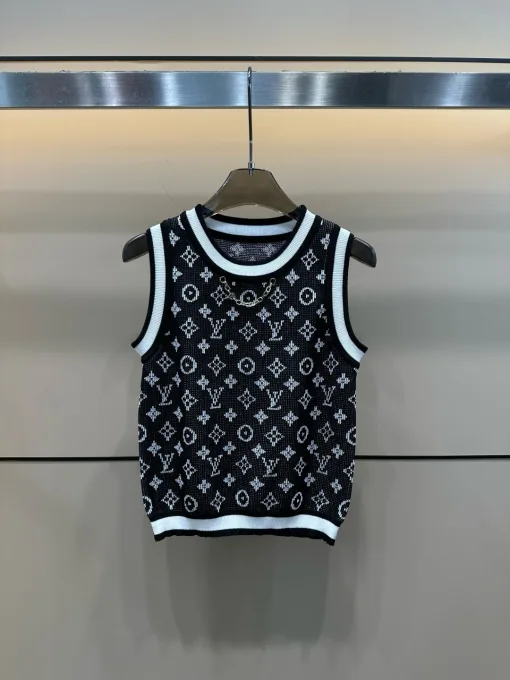 Bestseller Louis Vuitton Weste Schwarz Strick Jacquard Kollektion