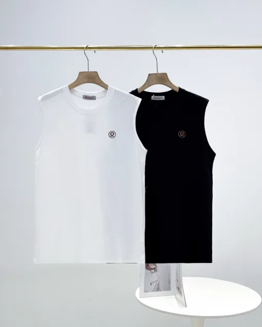 Premium Lululemon Ärmellos Schwarz Baumwolle Klassischer Stil