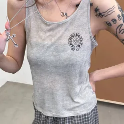 Bestseller Chrome Hearts Weste Grau Print Kollektion