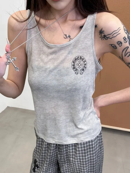 Bestseller Chrome Hearts Weste Grau Print Kollektion