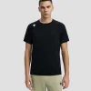 Premium Descente Kurzarmhemden Schwarz Strick Logo Luxus