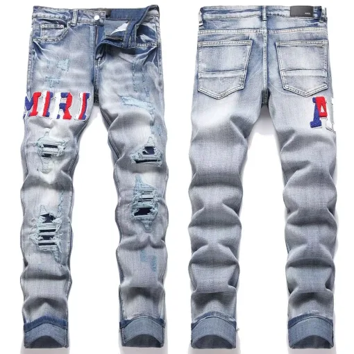 Luxus Ami Hose Leder Patchwork Style