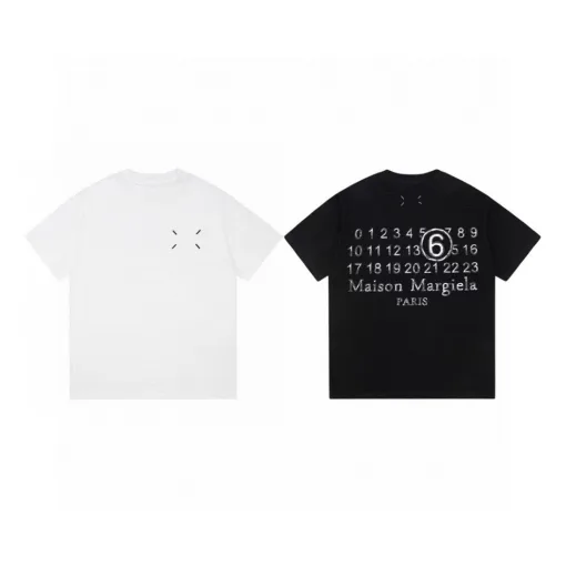 Premium Qualität Margiela Kurzarm T-Shirt Schwarz Logo Luxus