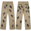 Luxus Chrome Hearts Jeans Pink Denim Patchwork Stil