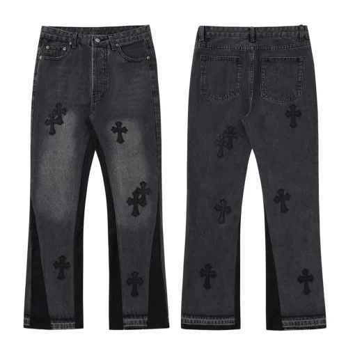 Premium Chrome Hearts Jeans Leder Retro Style