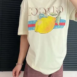 Bestseller: Kurzarm-Baumwolldruck im Gucci-Stil