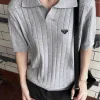 Hochwertige Prada Kurzarm Grau Strick Classic Kollektion