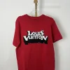 Hochwertige Louis Vuitton Kurzarm-Kollektion aus rotem Jacquard-Strick
