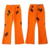 Premium Qualität Chrome Hearts Jeans Orange Baumwolle Gewaschen Luxus