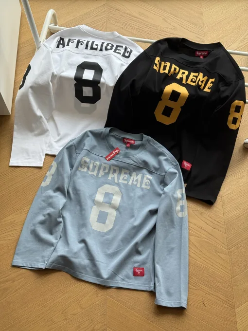 Premium Supreme Langarm Schwarzer Strickdruck Luxus