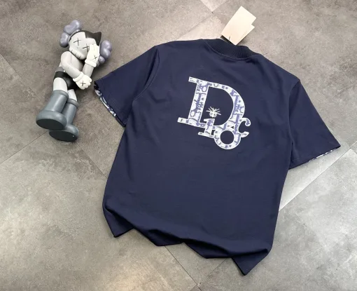 Bestseller: Kurzärmlige, bestickte Baumwollkollektion in Marineblau von Dior