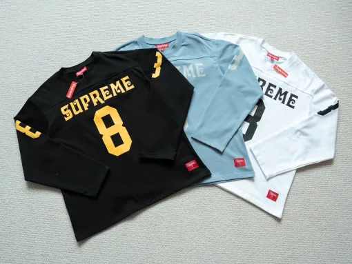 Premium Qualität Supreme Langarm Schwarz Baumwolle Oversized Style