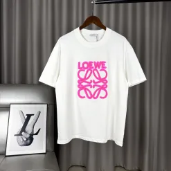 Premium Qualität Loewe Kurzarm Rosa Baumwolle Klassischer Luxus